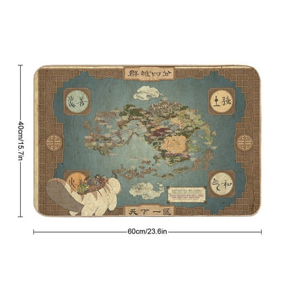 Avatar The Last Airbender Map Durable Bath Mat