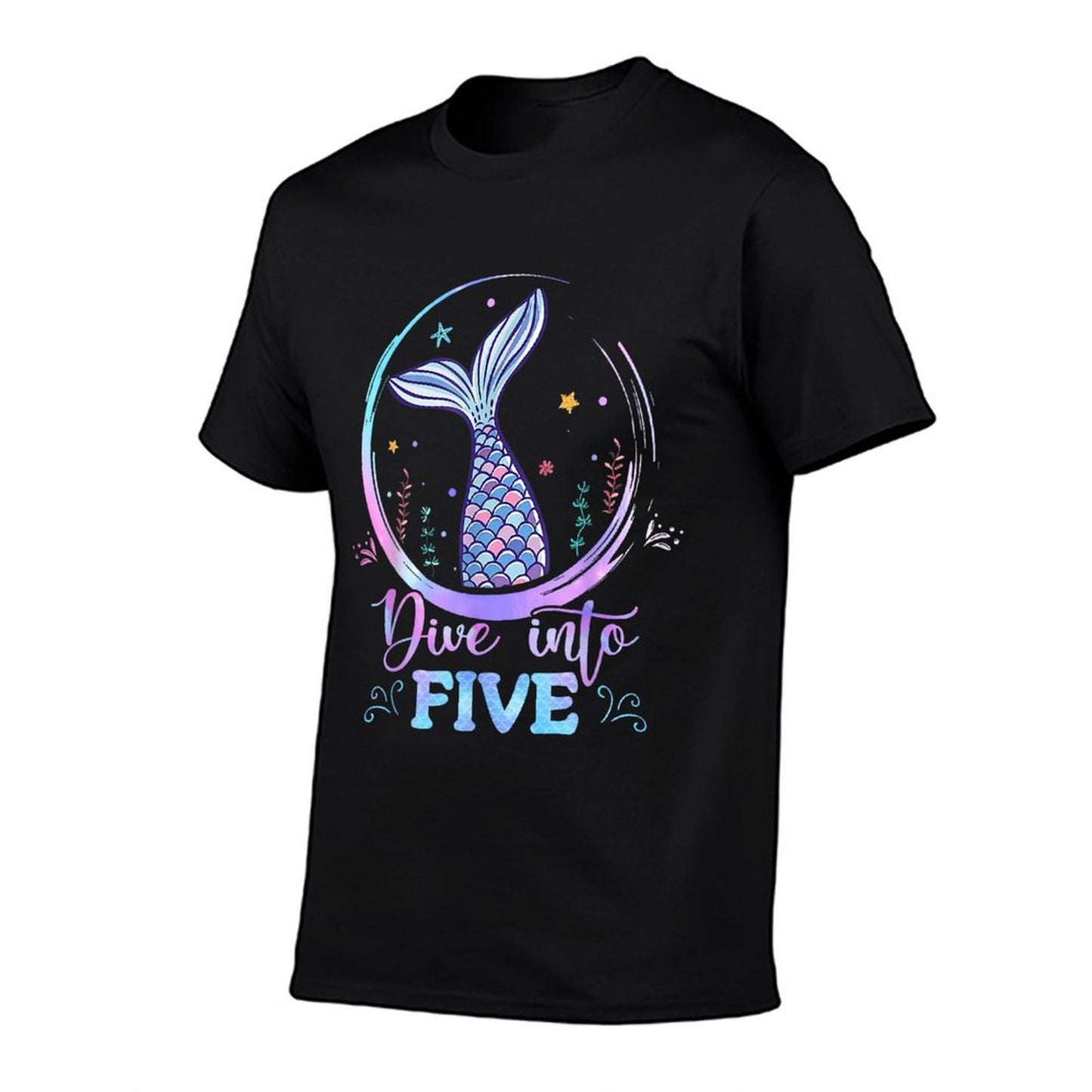 Dive Into Five 5th Birthday Mermaid Theme Party 5 Years Old  Quick-drying T-Shirt