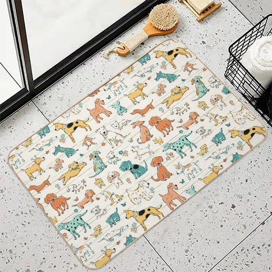 Dogs Dogs Dogs  Odorless Bath Mat