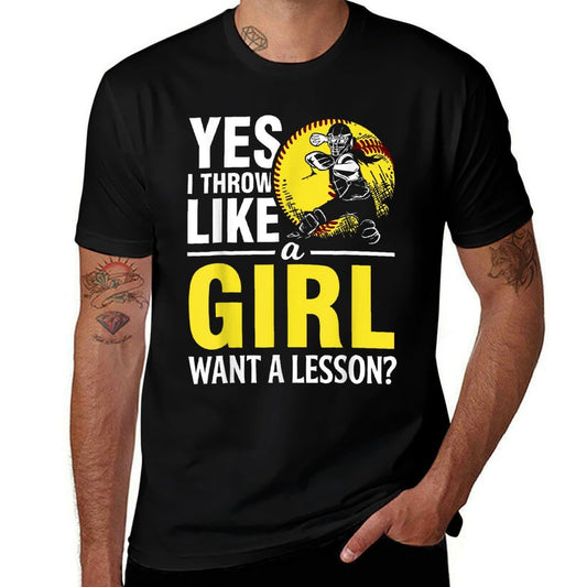 Funny Softball Catcher Yes Throw Like Girl Youth Women Gift  Oversized Silhouette T-Shirt