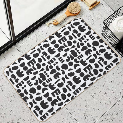 Black And White - Abstract Pattern Dance  Fade-Resistant Bath Mat