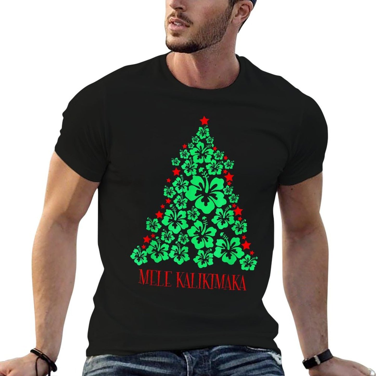 Mele Kalikimaka For Women Hawaiian Hawaii Christmas  Polyester Blend T-Shirt