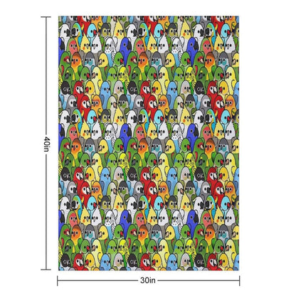 Too Many Birds! Bird Squad 1 Velvety-soft Throw Blanket