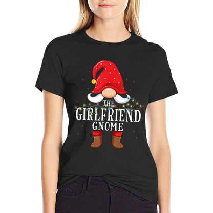 Girlfriend Gnome Matching Christmas Family Pajama  Ribbed Collar T-Shirt