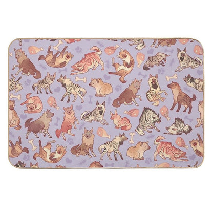 Hyenas in Lavender  Long-Lasting Bath Mat