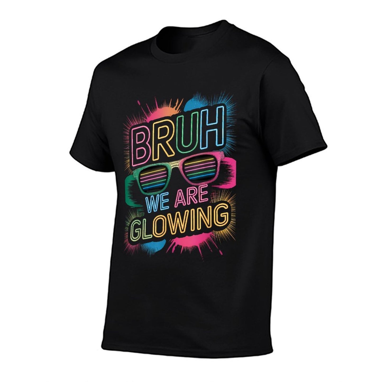 Bruh We Are Glowing In My Glowing Era Colorful  Oversized Silhouette T-Shirt
