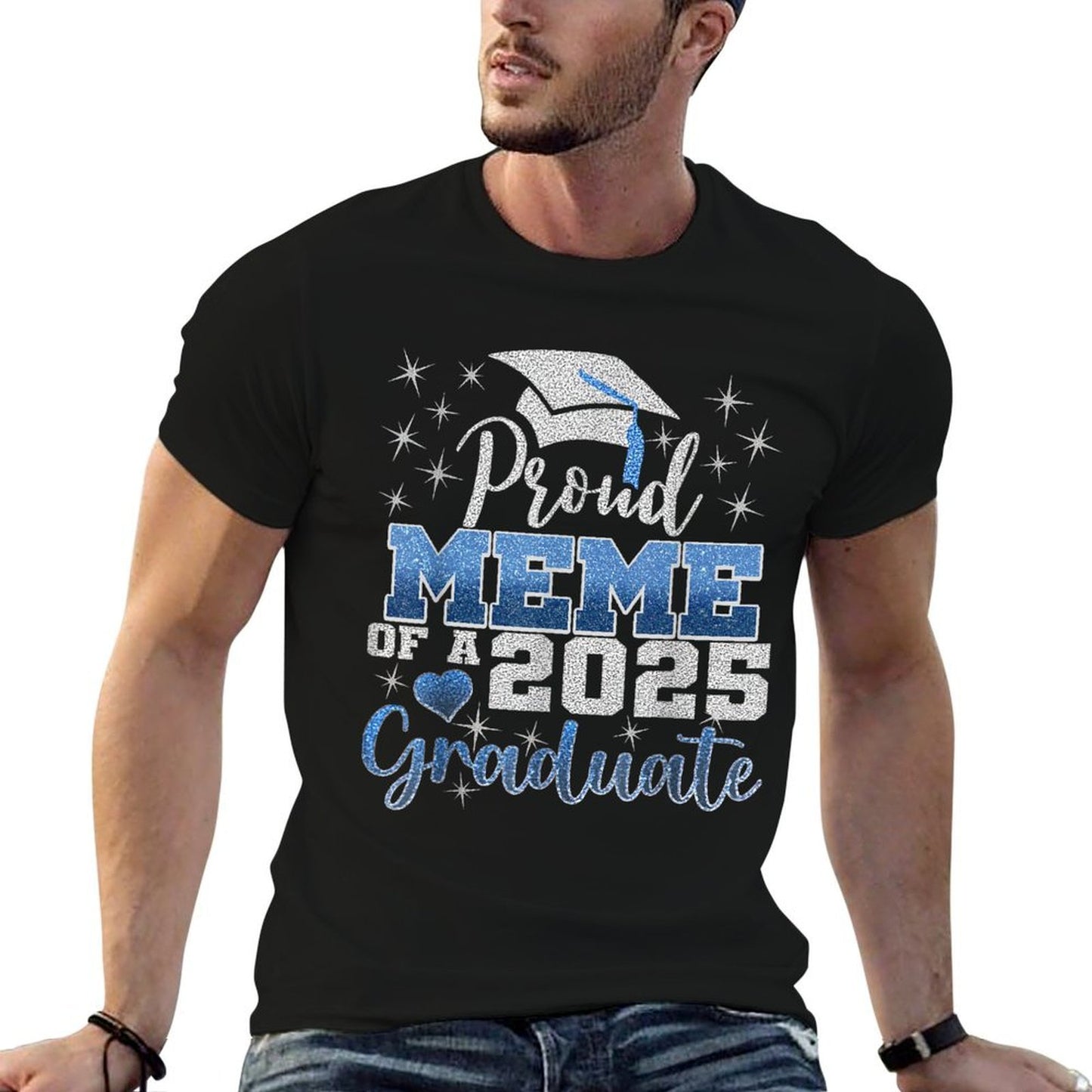 Proud Meme Of Class of 2025 Graduate Senior Graduation  Trendy Pattern T-Shirt