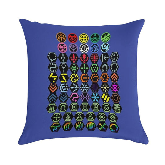 Phantasy Star Online - Icons Soft Hidden Zipper Throw Pillow