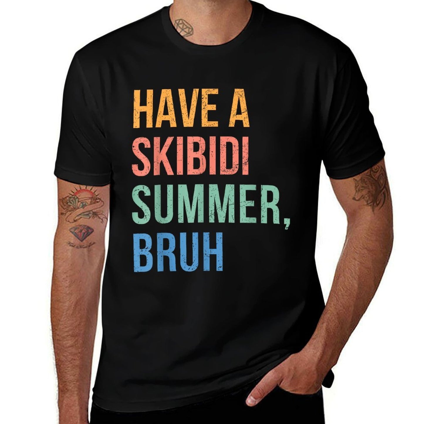 Have A Skibidi Summer Bruh Funny Teacher Last Day Of School  Durable T-Shirt