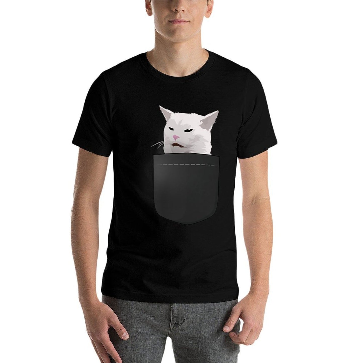Woman Yelling at A Cat Meme Funny Cat In Pocket Gift  Wrinkle-resistant T-Shirt