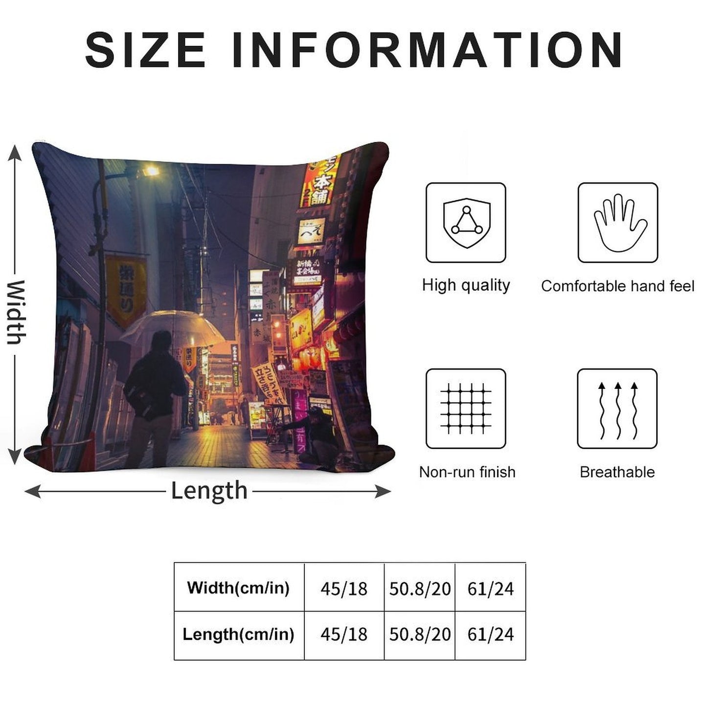 Neon Noir Street Reflecting The Warm Yellow And Orange Light from The Bar Area. Soft Durable Construction Throw Pillow