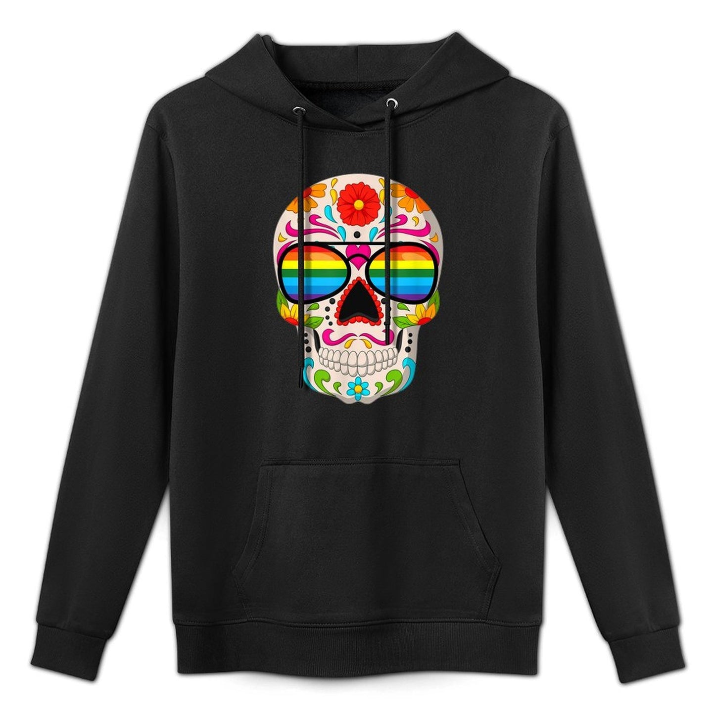 Sugar Skull Rainbow Sunglasses LGBT Gay Pride Month LGBTQ Colorfast Hoodie