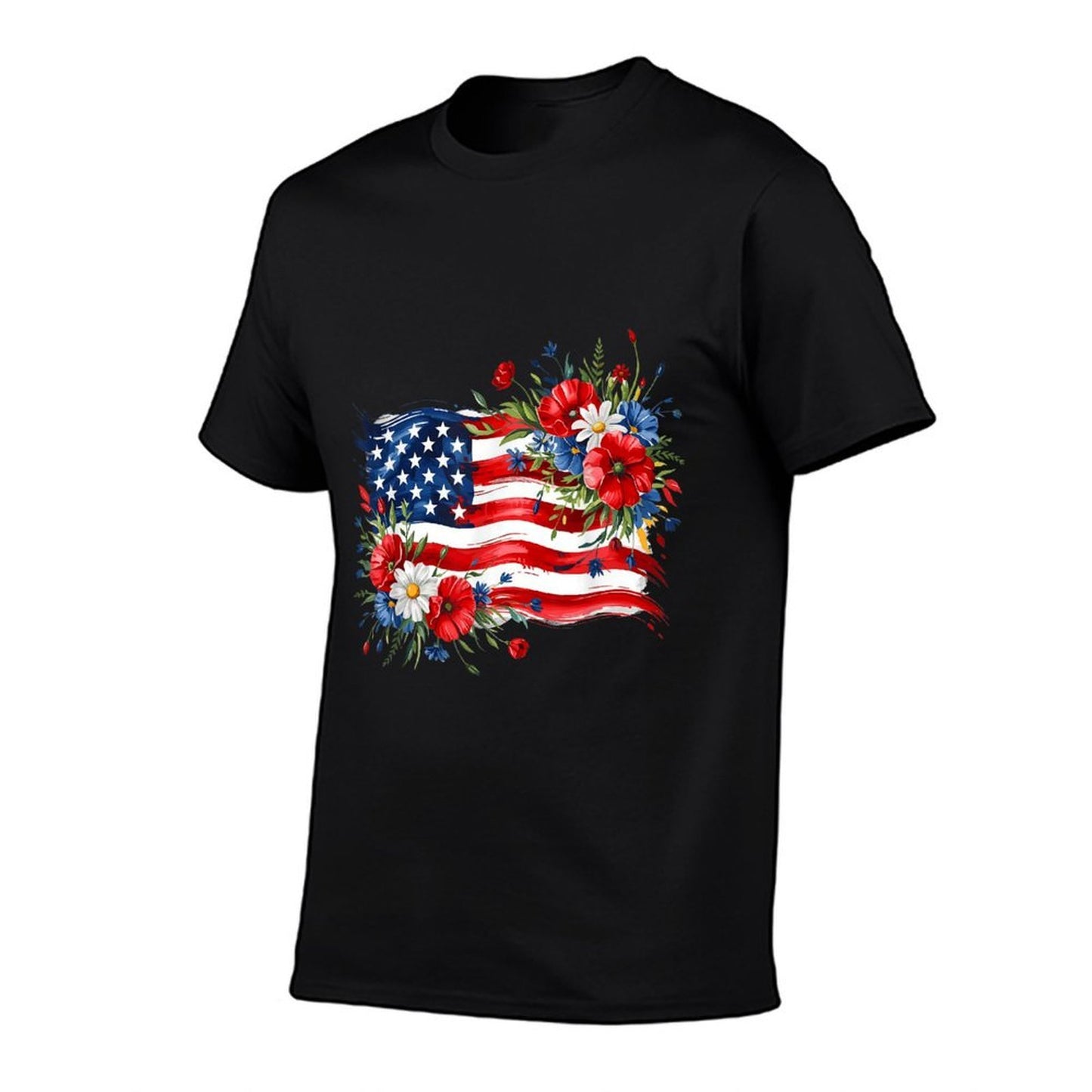 Floral American Daisy 4th July Women Girls Patriotic  Quick-drying T-Shirt
