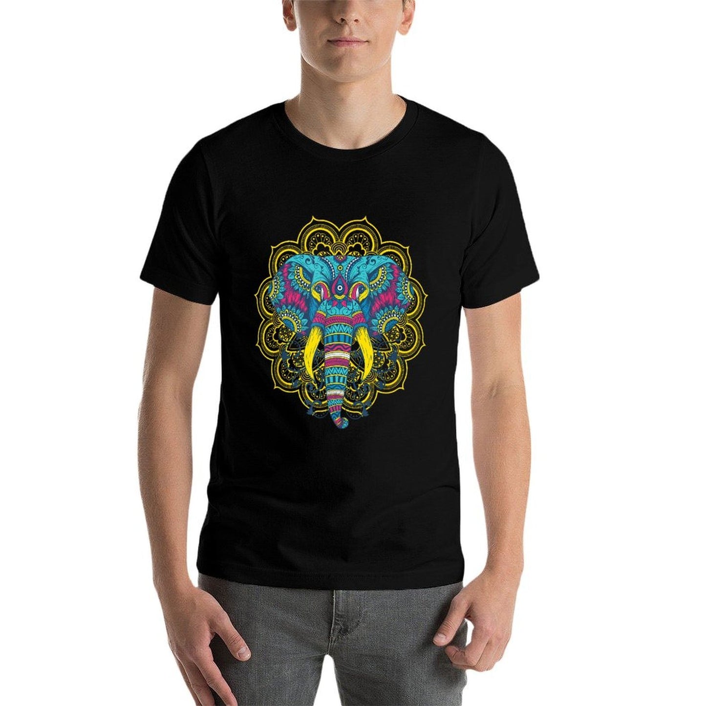 Wir Lieben Elefanten Elephant Mandala Pattern India Hinduism Yoga Gift  Slim-fit Cut T-Shirt