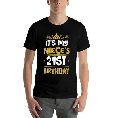Womens Happy It's My Niece's 21st Birthday 2004 21 Years Old  Graphic-printed T-Shirt
