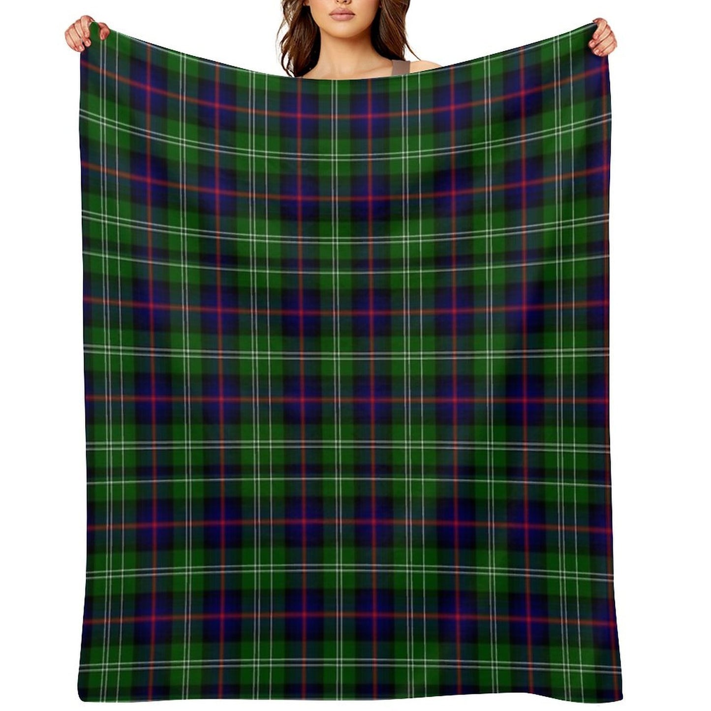 Clan Sutherland Tartan Easy Care Throw Blanket
