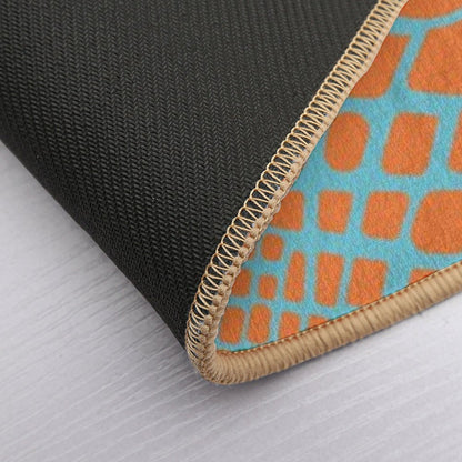 Snake Print - Pacific Coast Blue & Tart Orange  Long-Lasting Bath Mat