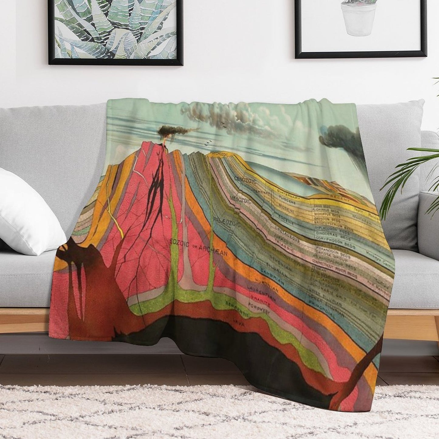 Vintage Geological Chart 1893 Eco-conscious Throw Blanket