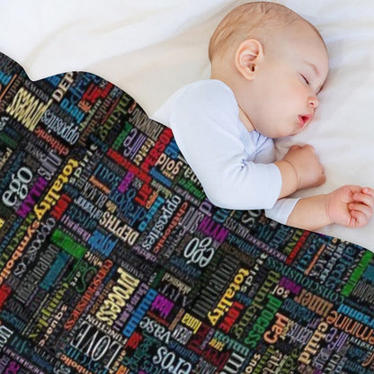 Jungian Psychology Word Cloud Wrinkle-free Throw Blanket
