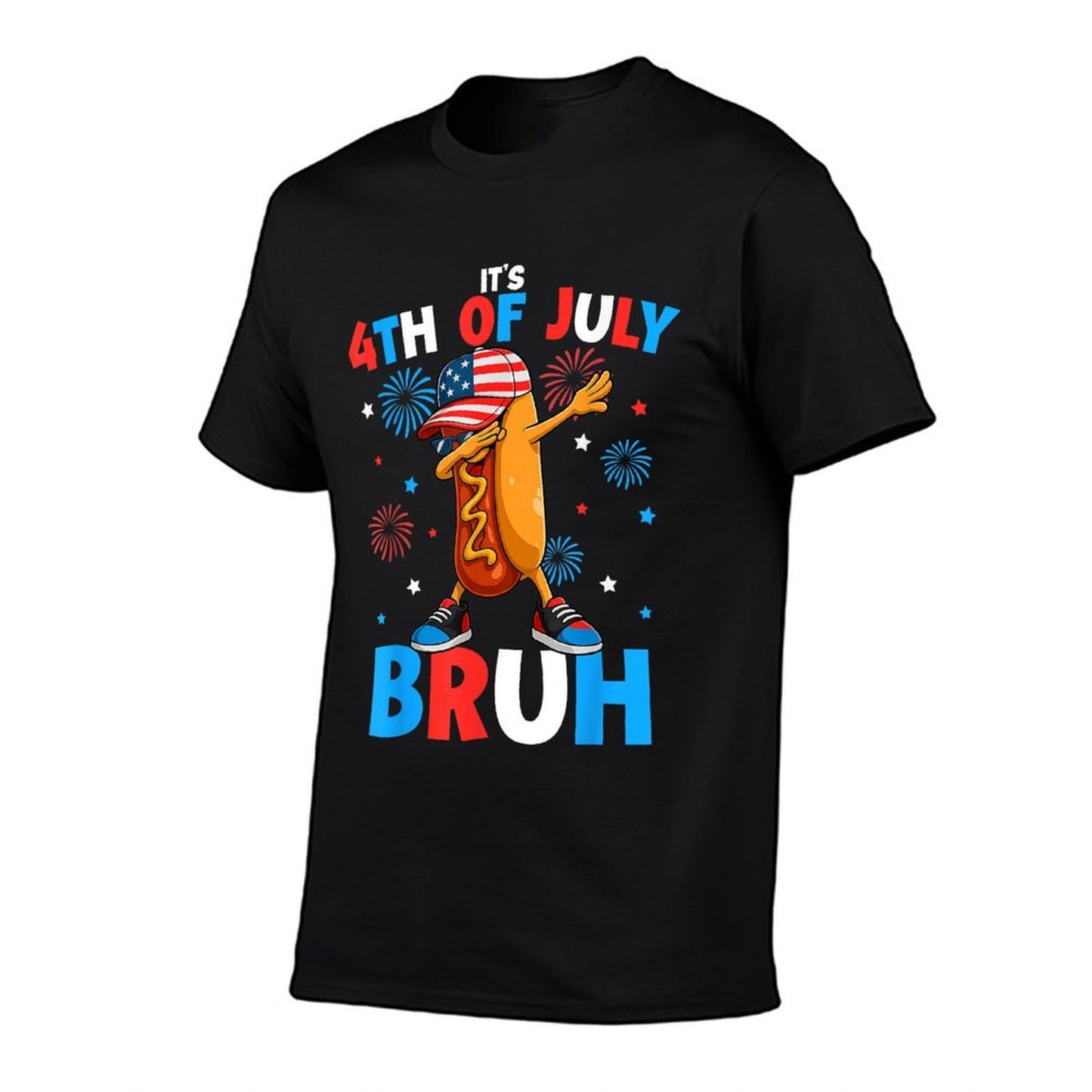 Bruh 4th Of July Funny Hotdog Fourth of July Boys Kids  Durable T-Shirt