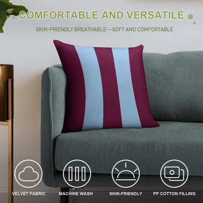 Aston Villa Retro 2000 Claret And Blue Home Striped Soft Shrink-Resistant Throw Pillow