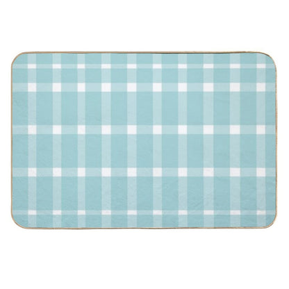 Blue Gingham  Stain-Proof Bath Mat