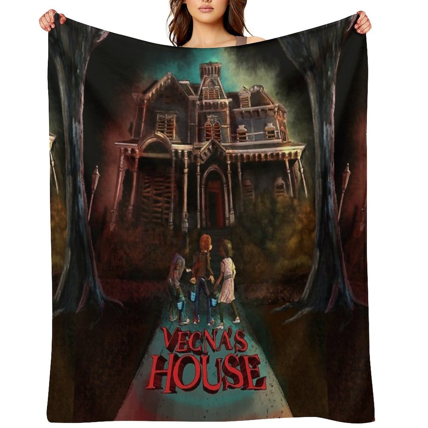 Vecna House (Monster House Parody) - Stranger Things Machine-washable Throw Blanket