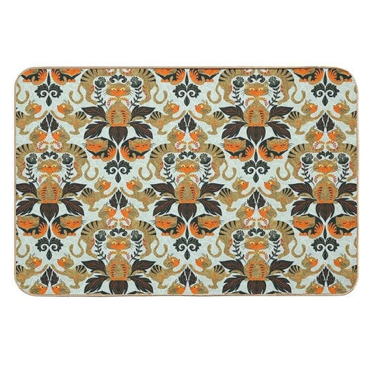 Damask Cats Durable Bath Mat