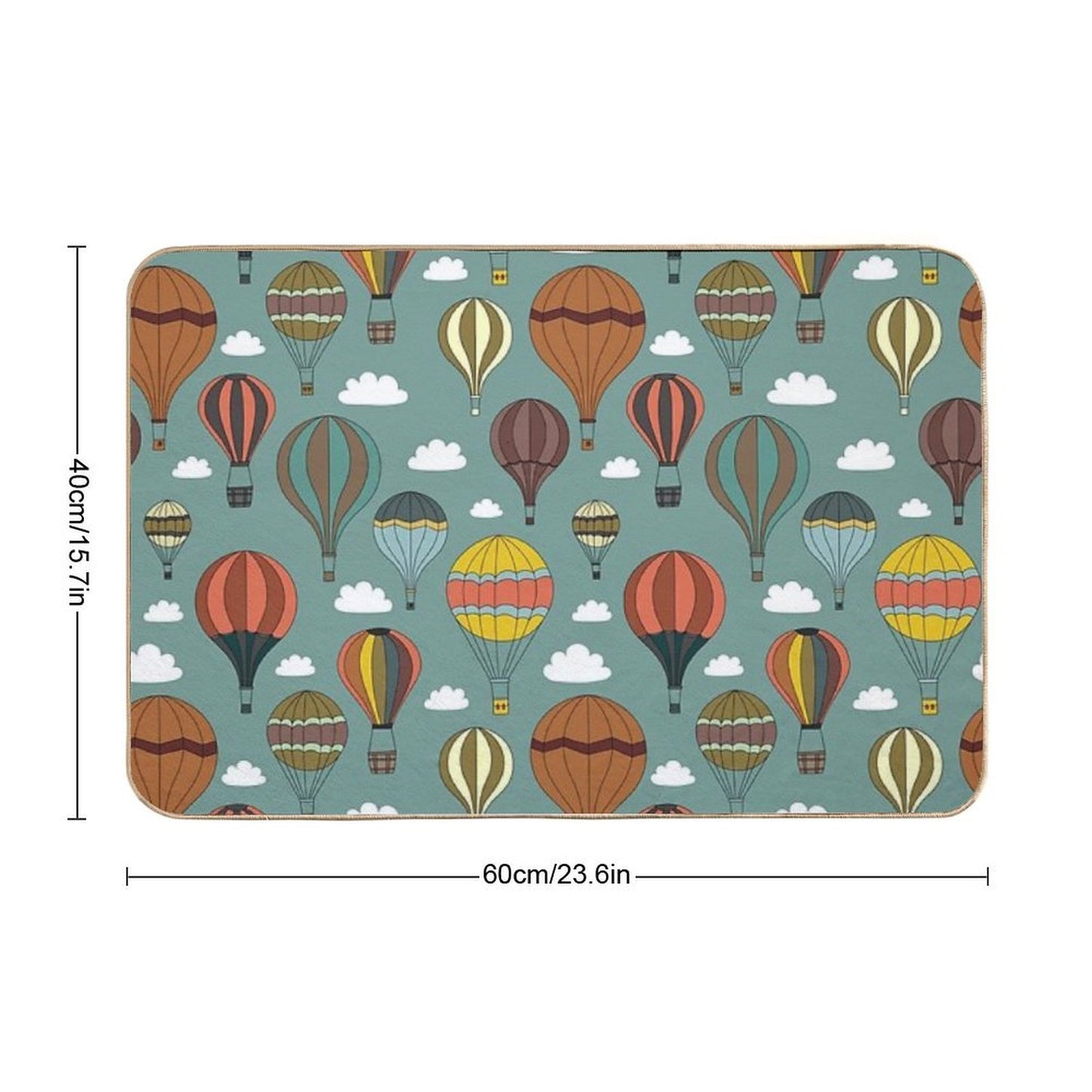 Vintage Hot Air Balloons  Long-Lasting Bath Mat