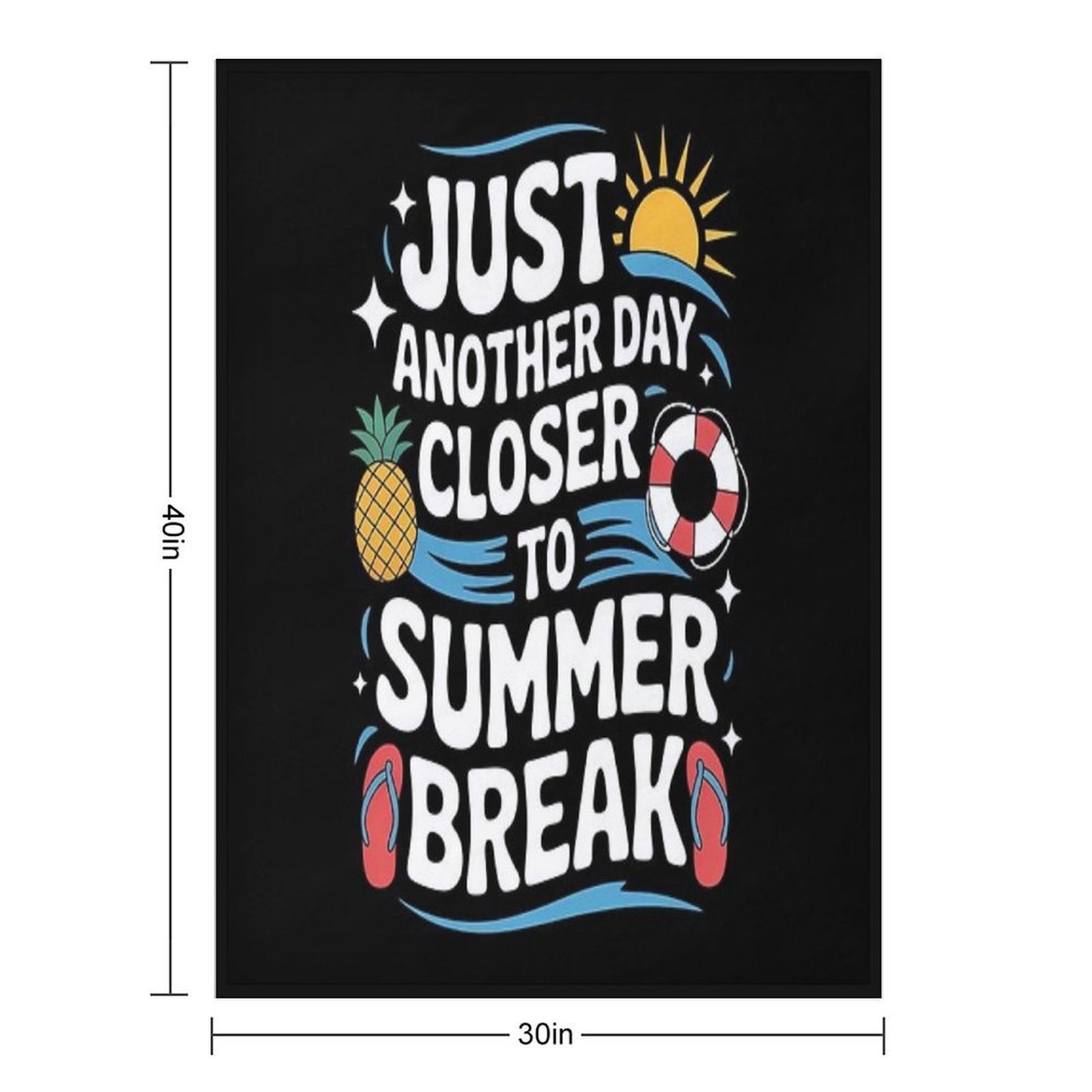 Just Another Day Closer To Summer Break Countdown Fun Vibes Sustainable Throw Blanket