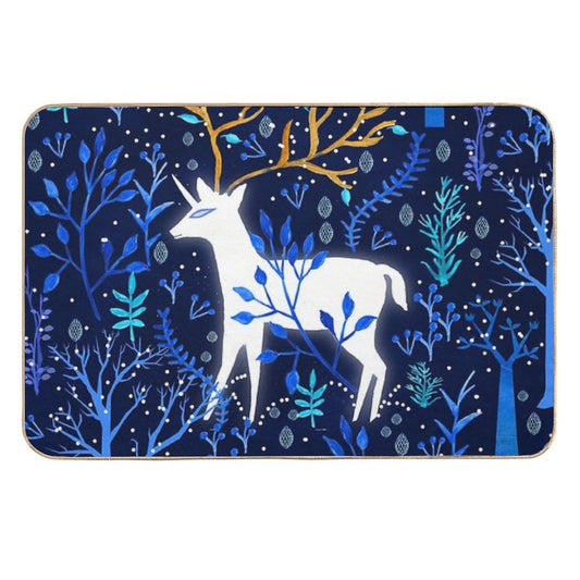 Deericorn In Blue  Non-Slip Bath Mat