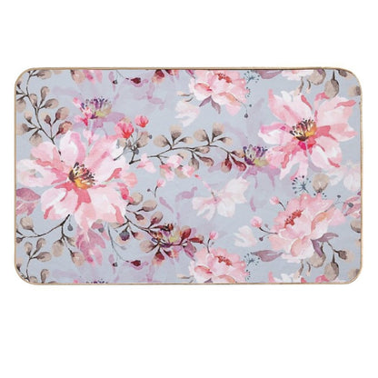 Rose Watercolor Pattern  Fade-Resistant Bath Mat