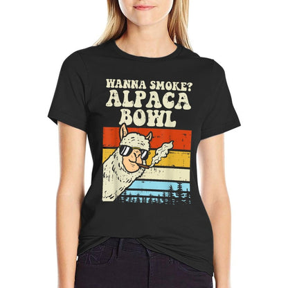 Wanna Smoke Alpaca Bowl Weed Funny Cannabis 420 Stoner Gift  Classic T-Shirt