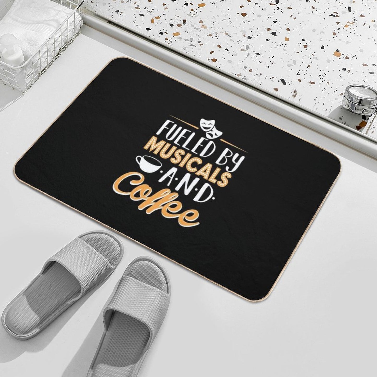 Fueled by Musicals And Coffee  Rapid-Drying Bath Mat