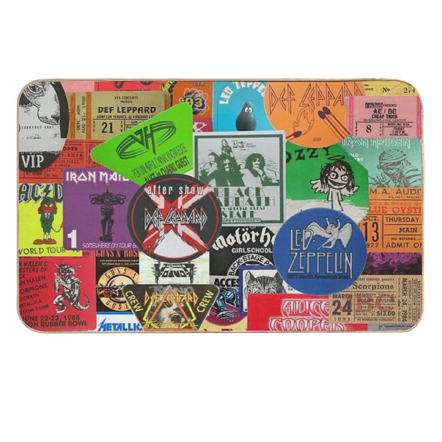 I Miss Concerts - Hard Rock And Heavy Metal Ticket Stubs And Backstage Passes  Odorless Bath Mat