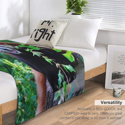 Cute Red Panda Sustainable Throw Blanket