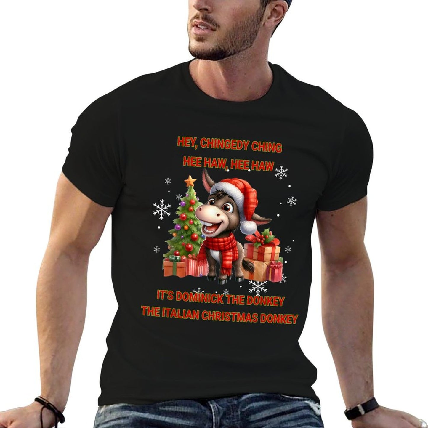Funny Christmas Italian Christmas Donkey Dominick The Donkey  Easy-care T-Shirt