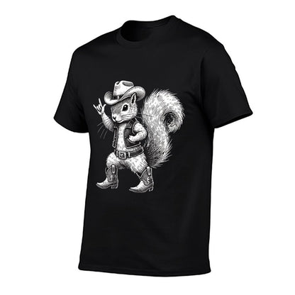 Vintage Squirrel Funny Cowboy Cowgirl Western Country Animal Comfortable T-Shirt