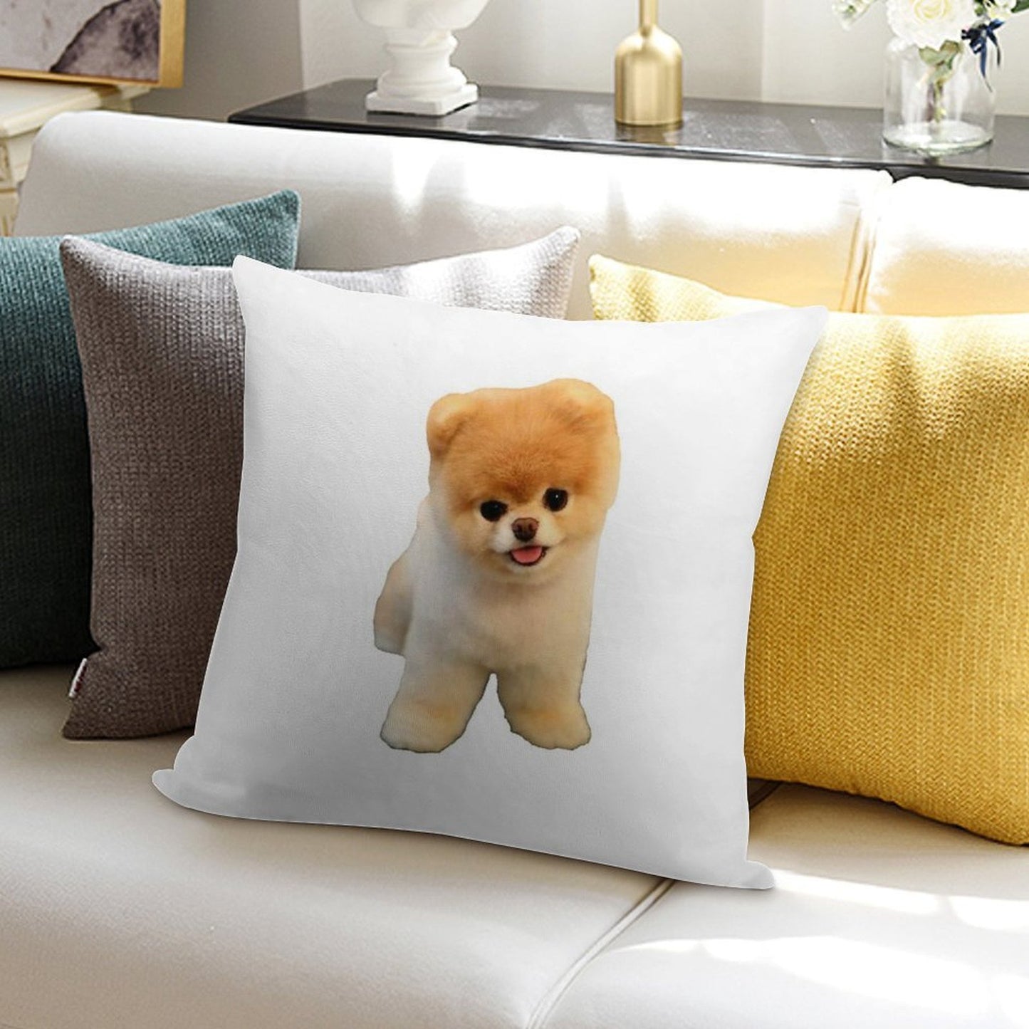 Cute Boo Puppy Soft Anti-Pilling Throw Pillow