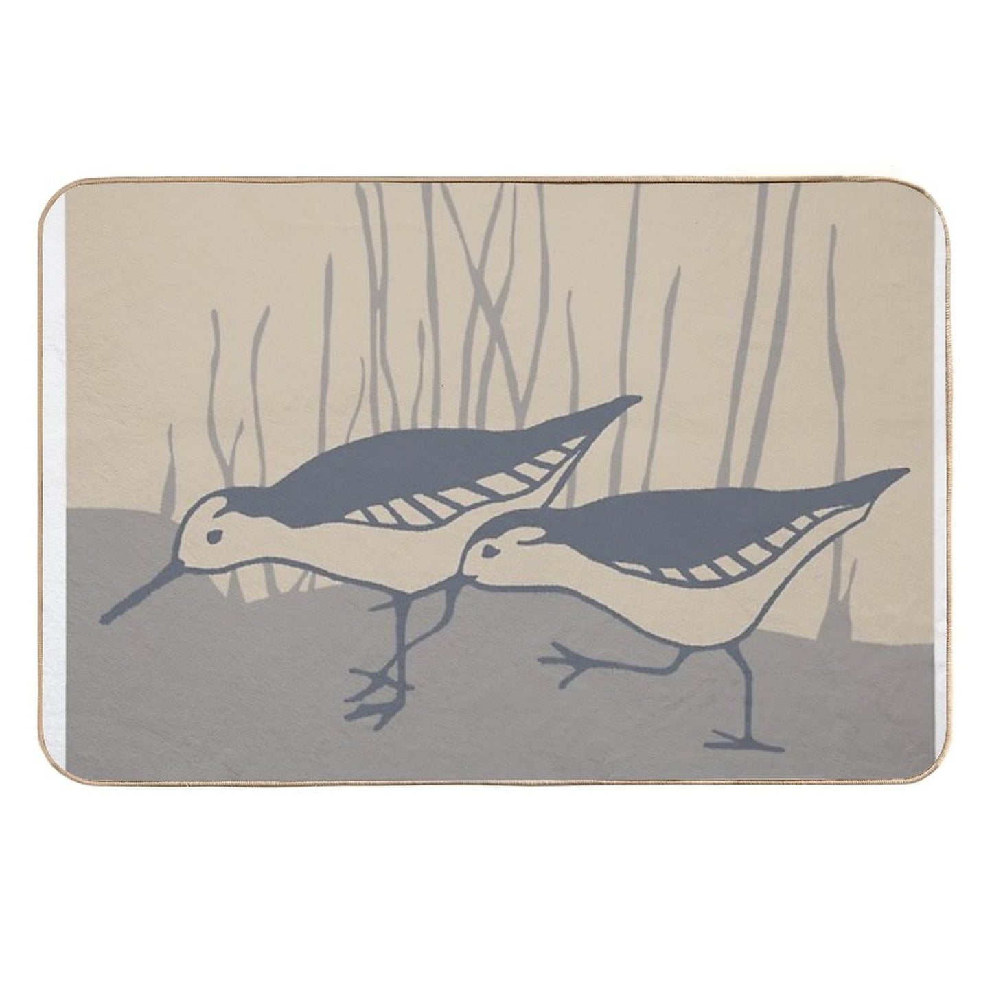 Sandpiper Beach Scene  Slip-Resistant Bath Mat