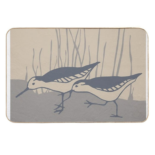Sandpiper Beach Scene  Slip-Resistant Bath Mat