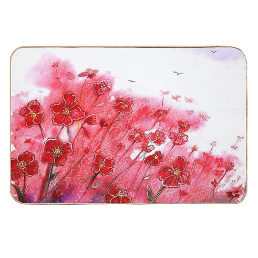 Dancing Poppies  Long-Lasting Bath Mat