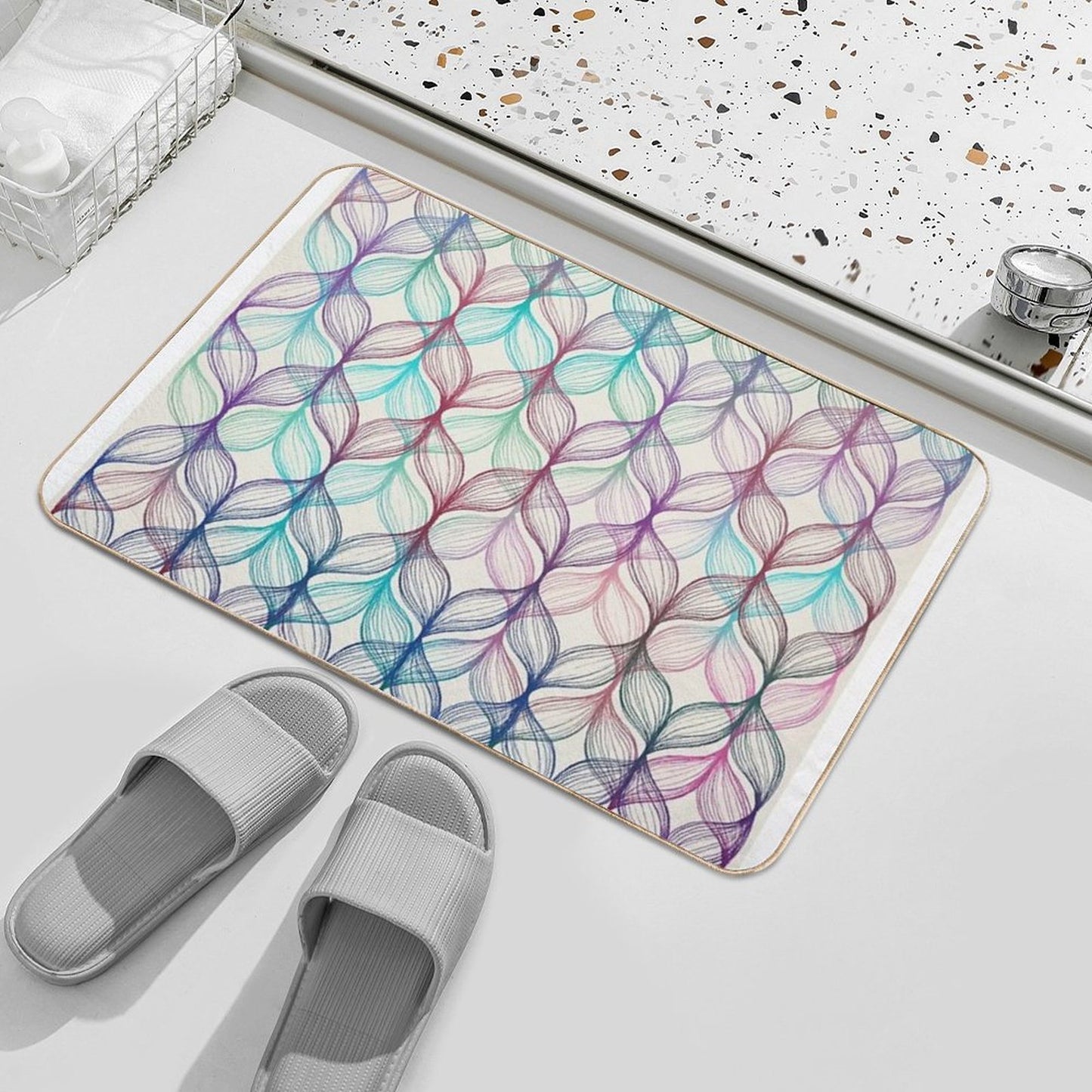 Mermaid's Braids - A Colored Pencil Pattern  High-Traffic Bath Mat