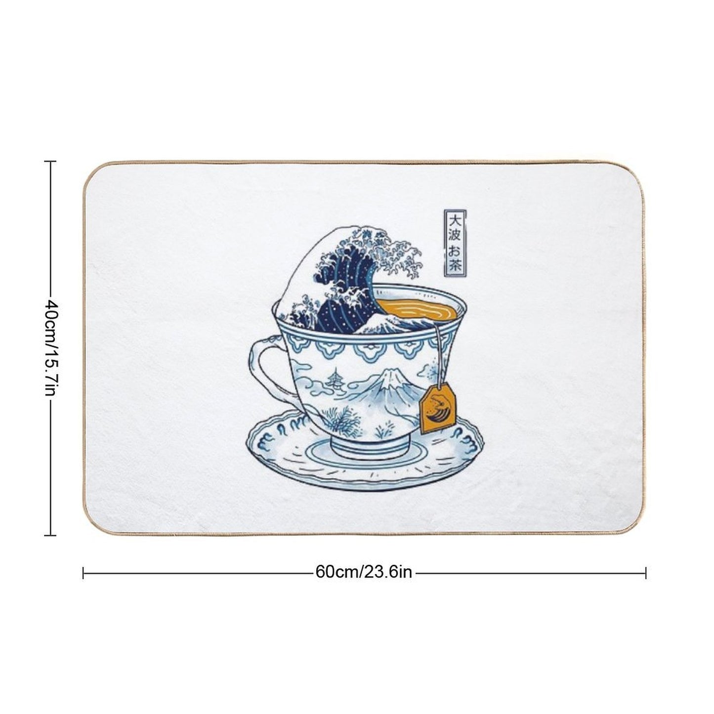 The Great Kanagawa Tea  Slip-Resistant Bath Mat