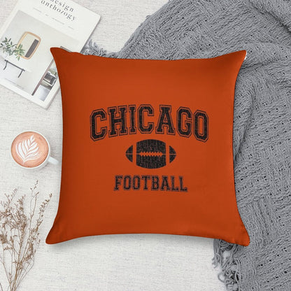 American Football Sport Design  Chicago Football - Distressed Soft Durable Construction Throw Pillow