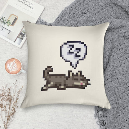 Stardew Valley Sleeping Cat Sploot Soft Reinforced Edging Throw Pillow
