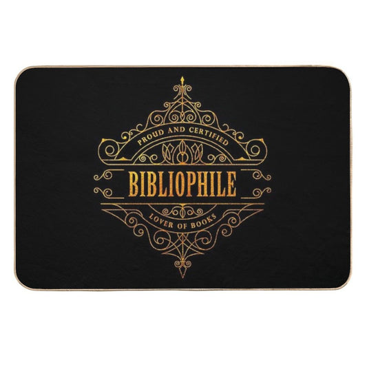 Gold Bibliophile - Black  Rapid-Drying Bath Mat