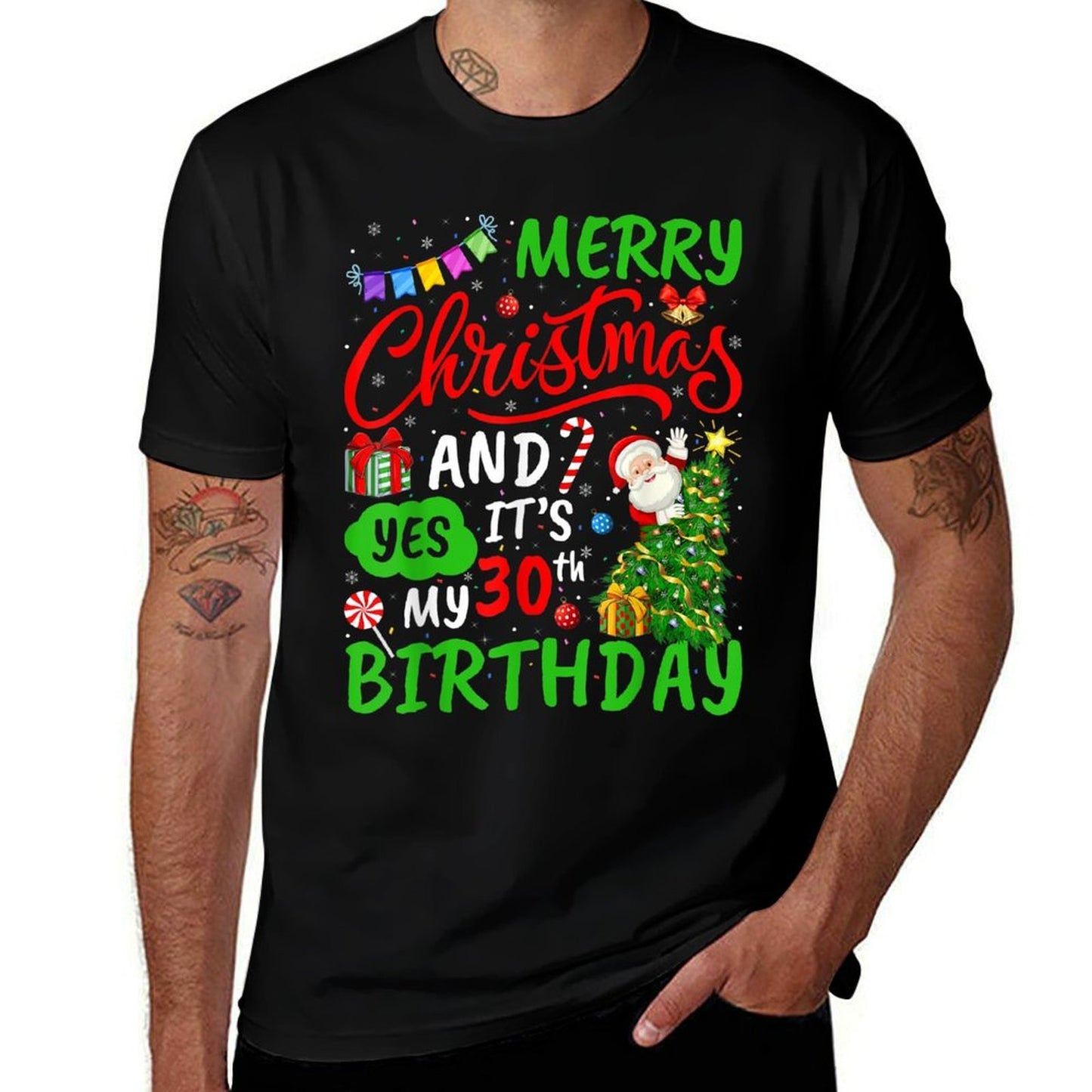 Merry Christmas And Yes It's My 30th Birthday Christmas  Summer-ready Fabric T-Shirt