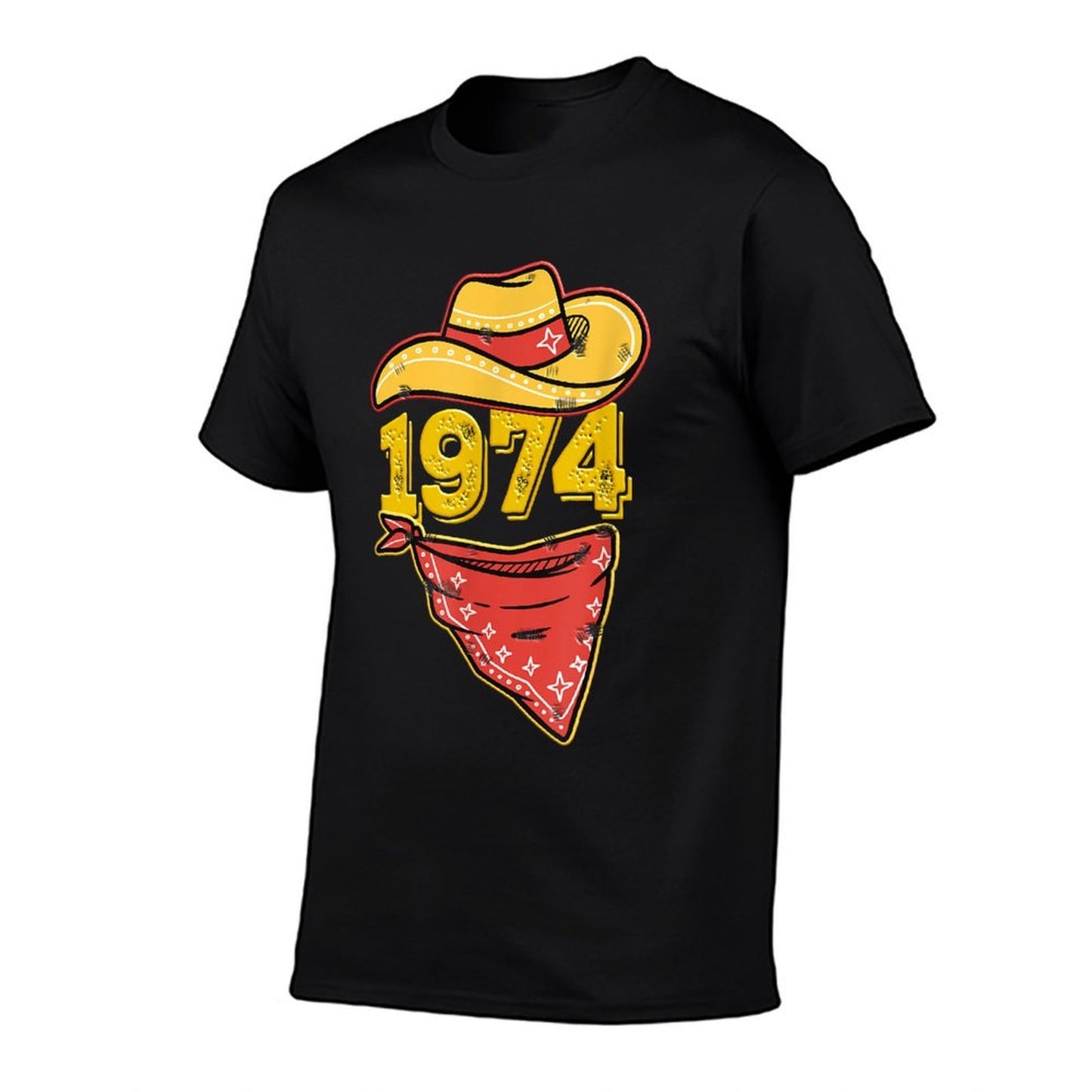 Funny 1974 Western Country Cowboy Hat Bandana 50th Birthday  High-quality Stitching T-Shirt