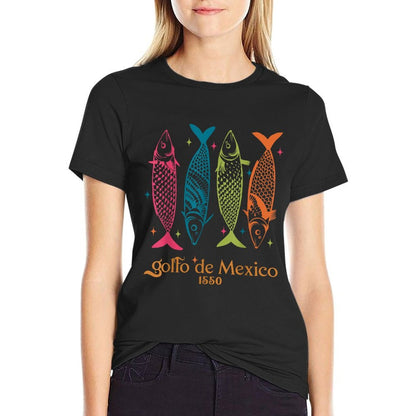 Golfo De Mexico 1550 Gulf of Mexico Sardine Mexica Gulf  Fade-proof Color T-Shirt